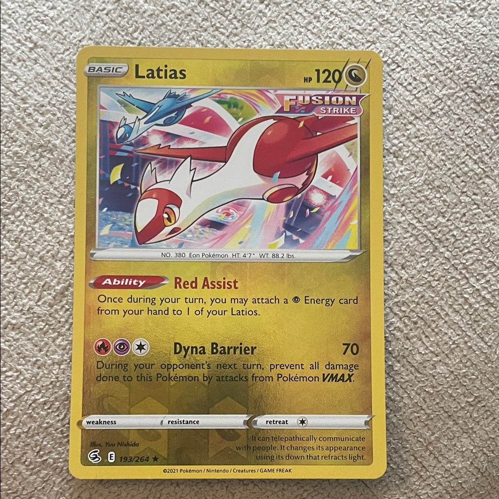 Pokemon Latias Fusion Strike Card holo